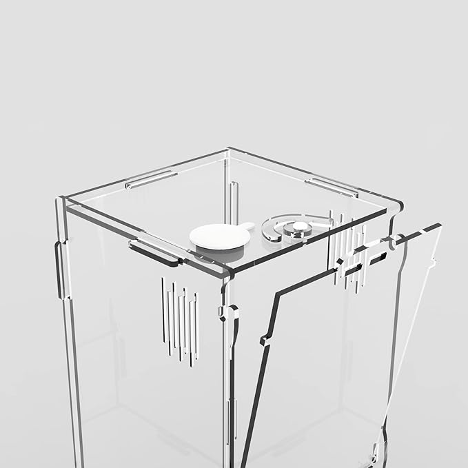 BETAZOOER Acrylic Mini Reptile Tank Habitat Transparent Terrariums with Locking Latch Suitable for Tarantula Isopod Roach Invertebrates (8''x6''x14'')-PawvioPets