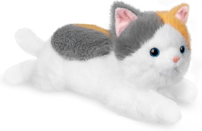 19 inch 3 lbs Cat Weighted Stuffed Animals, Realistic Weighted Cat Stuffed Animal, Sensory Comfort Plush Throw Pillow, Soft Kawaii Kitty Plush Toy Gift for Adults Kids Youth-PawvioPets
