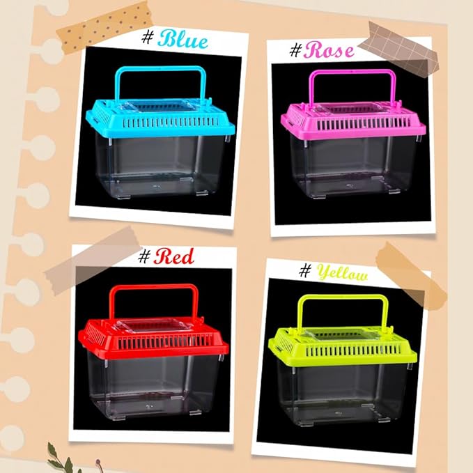 20 Pack Small Plastic Reptile Carrier Tarantula Enclosure Snake Breeding Box Hatching Container for Spider Fish Turtle Hermit Crab Bearded Dragon Lizard (5.1 x 3.5 x 3.5 Inch)-PawvioPets