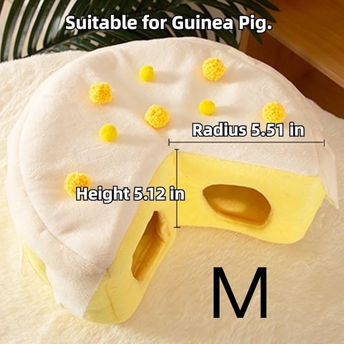 Cozy Cake Hamster House - Soft Plush Hideout & Tunnel Bed for Guinea Pigs, Syrian Hamsters, and Small Animals - Adorable, Warm & Washable Hideaway for All Seasons, Perfect Cage Accessory-PawvioPets