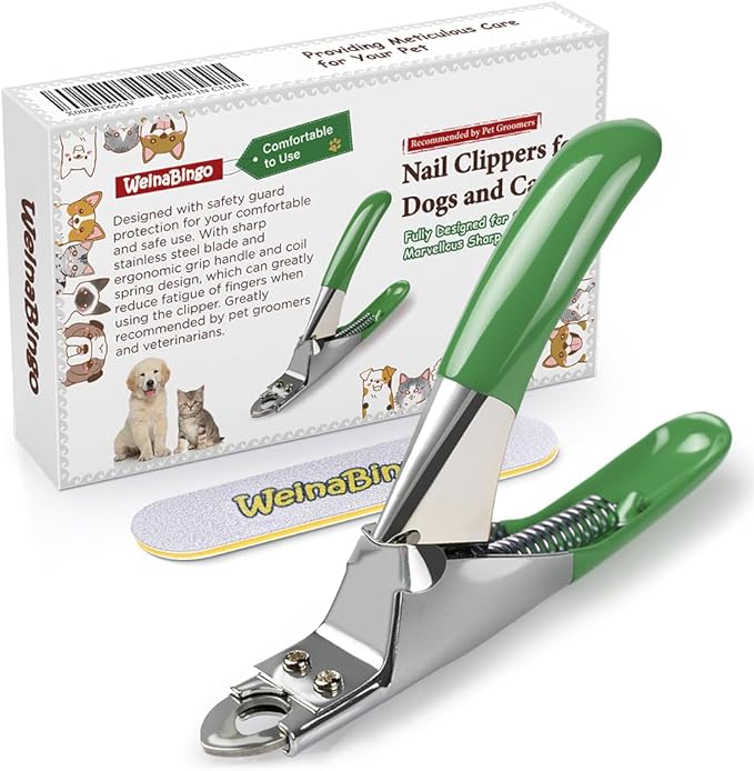 Dog Cat Pets Nail Clippers, Professional Pets Claw Trimmer with Free Nail File, Sharp Stainless Steel Blade, Sturdy Non Slip Handles - for Safe, Professional at Home Grooming-PawvioPets