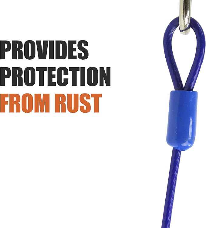 BV Dog Tie Out Cable 25 Feet - Heavy Duty Dog Lead Up to 60 Pounds - Reflective & Rust-Free with Quick Release Swivel Clips & 360° Rotating Clasp - Tangle-Free Dogs Runner for Yard (Blue, Pair)-PawvioPets