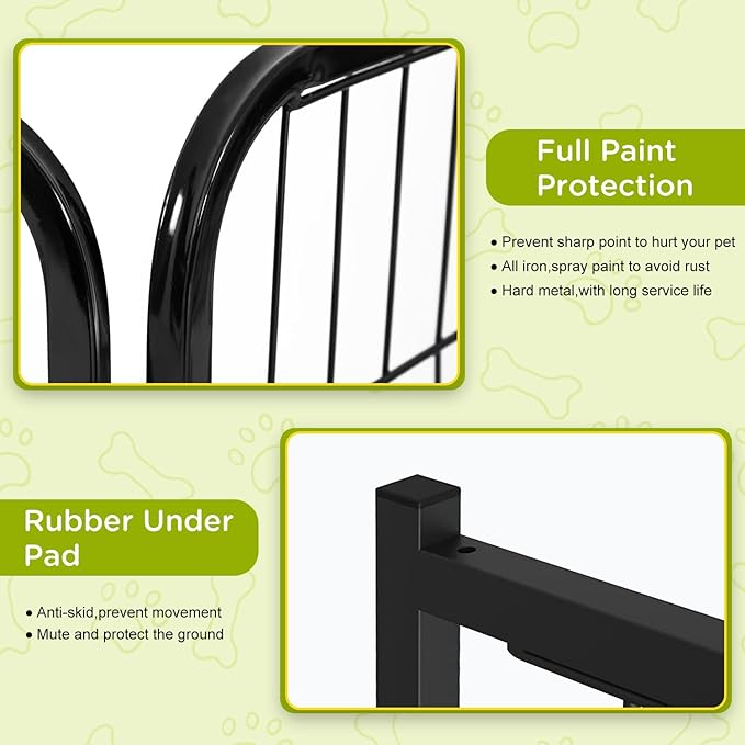 BestPet | Dog Playpen | 24 Inch, 6 Panels | Heavy Duty Metal Pet Exercise Pen | Indoor Outdoor Fence Panels | Rust-Resistant, Removable, Tool-Free Setup | Anti-Skid, Expandable Design-PawvioPets