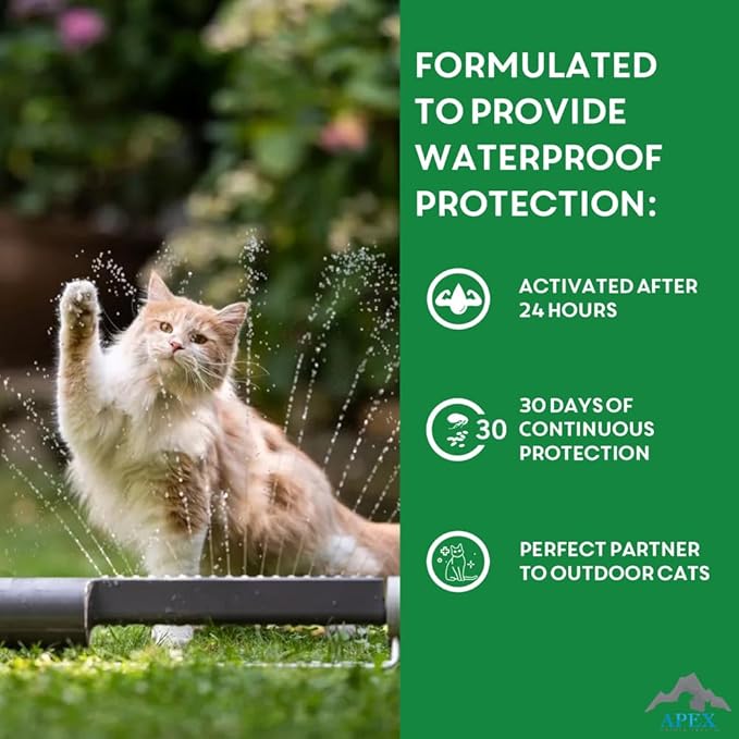 Apex Plus Cat Flea and Tick Treatment | 6-Month Supply, Over 1.5 lbs | Flea Treatment for Cats & Kittens | 24-Hour Activation, Waterproof, 30-Day Protection-PawvioPets