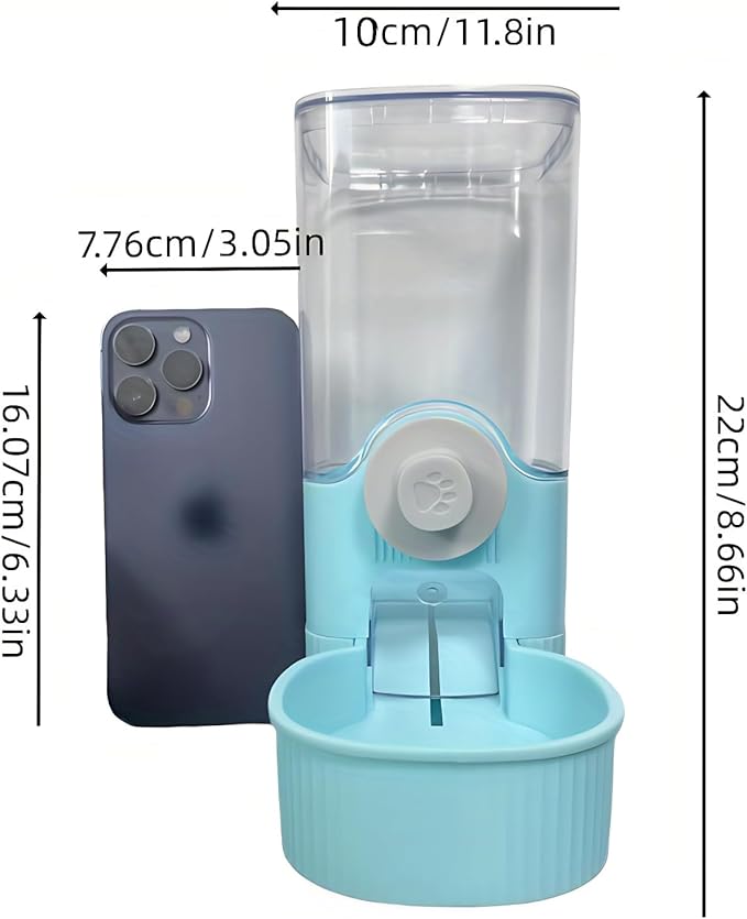 GPY Automatic Hanging Gravity Pet Feeder and Water Dispenser Set ，Automatic Dog Feeder and Dog Water Dispenser for Dogs Cats Pets Animals Large Capacity (Blue Water Feeder&Food Feeder) (Blue)-PawvioPets