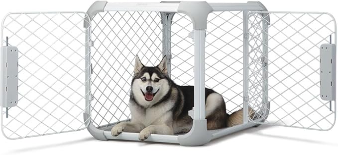 DIGGS Evolv Dog Crate - Slim, Durable Dog Kennel with Removable Ceiling Panel and Modular Design - Safe, Stylish, and Convenient (Ash, Medium)-PawvioPets