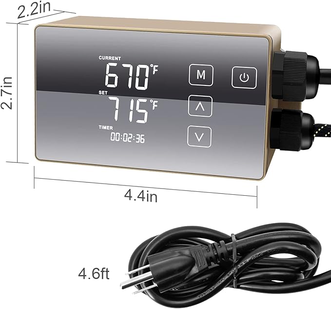 Digital LCD Temperature Controller, User-Friendly Operation, Gloden, 110V, HTHC04G-US-PID-PawvioPets
