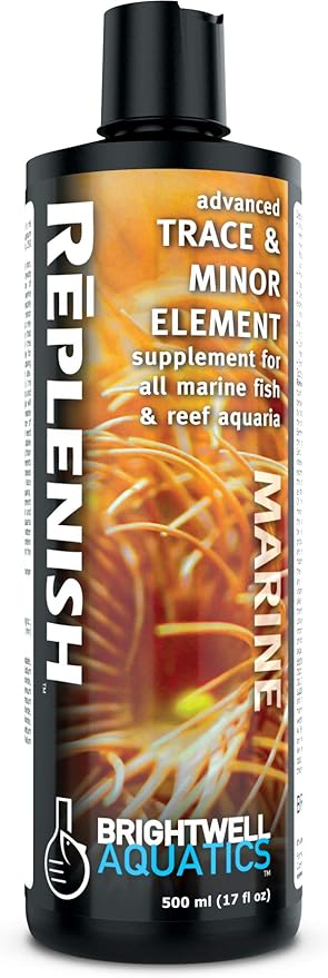 Brightwell Aquatics Rēplenish – Premium Trace & Minor Element Supplement for Marine Aquariums, Supports Healthy Fish, Corals, and Invertebrates, 500 ml-PawvioPets