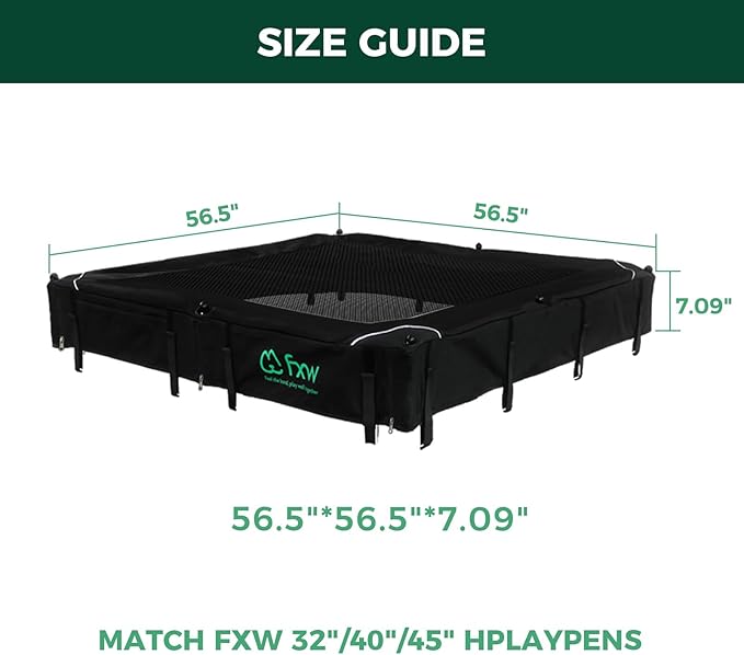 FXW Homeplus Unleashed Indoor Dog Playpen - Stress-Free and Safe Play, Heavy Duty 40 Inch 8 Wire Panels with Playpen Cover for Medium and Large Dogs, Black│Patented-PawvioPets