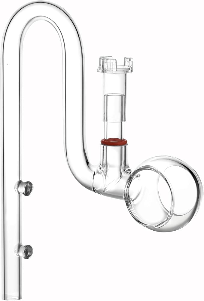 Glass Lily Pipe Spin Outflow with Surface Skimmer for Aquarium Planted Tank (17mm for 16/22mm (5/8'' i.d.) tubing)-PawvioPets
