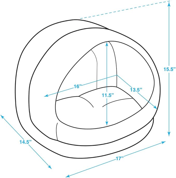 Best Pet Supplies Cozy Cat Cave by - Gray, 17 x 15 x 14-PawvioPets