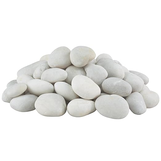 40lbs White River Rocks for Landscaping, 3-4 Inch Large Natural Unpolished Bulk Pebbles, Hand-Picked Premium Stones for Garden Design Fish Tank, Pathways and Backyard-PawvioPets