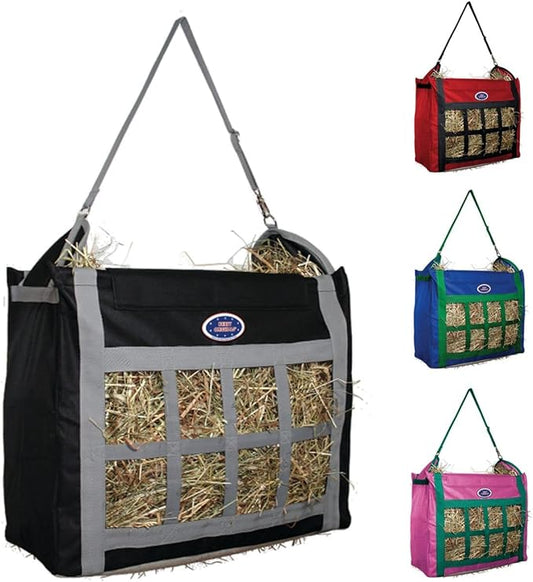 Derby Originals Top Load Hay Bag with Super Tough Bottom and 6 Month Warranty (Black/Grey)-PawvioPets