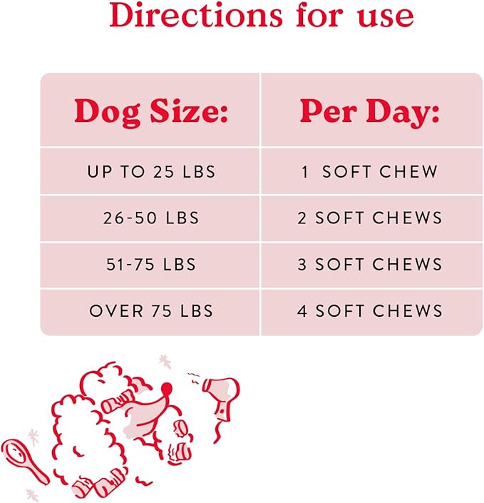 Bocce's Bakery Skin & Coat Supplement for Dogs, Daily Chews Made in The USA with Vitamin E & Essential Fatty Acids, Supports Healthy Skin & Coat, Salmon, 60 ct, Red (DG-SP-SKIN60)-PawvioPets