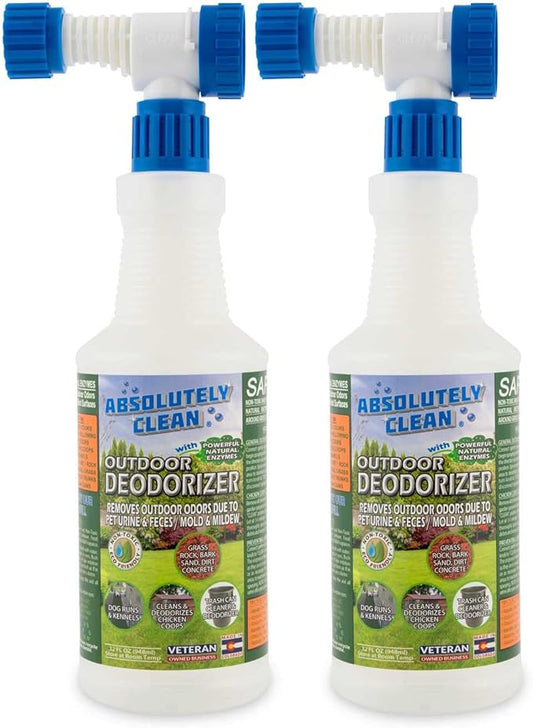 Amazing Outdoor Deodorizer odor eliminator Natural Enzyme Just Spray & Walk Away Grass, AstroTurf, Dog Runs, Patios, Decks, Fences & More Vet Approved - 32oz 2pk odor eliminator for strong odor-PawvioPets