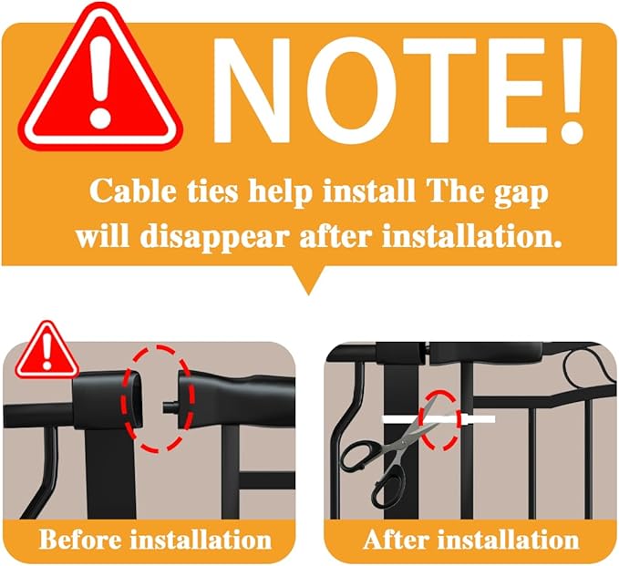 53.1-62.5 Inch Extra Wide Baby Gate, Pressure Mounted Dog Gate Indoor, Walk Thru Pet Gate for Cat Dog Child,Pet Gates for The House Doorway Black-PawvioPets