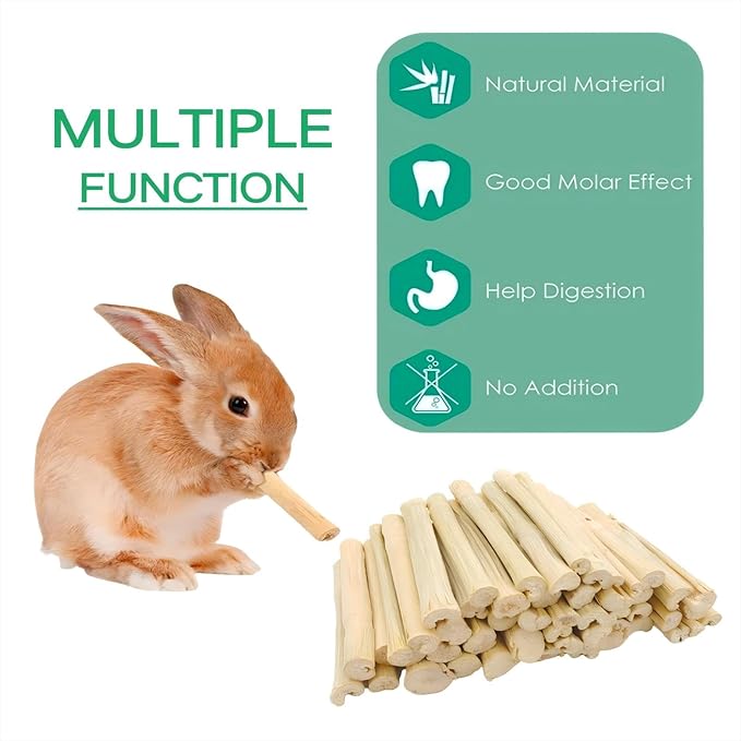 700g/1.5lb Sweet Bamboo Sticks for Rabbits Bunny Chew Toys,Chinchilla Molar Treats Chew Sticks for Small Animals Rabbits Hamsters Guinea Pigs-PawvioPets