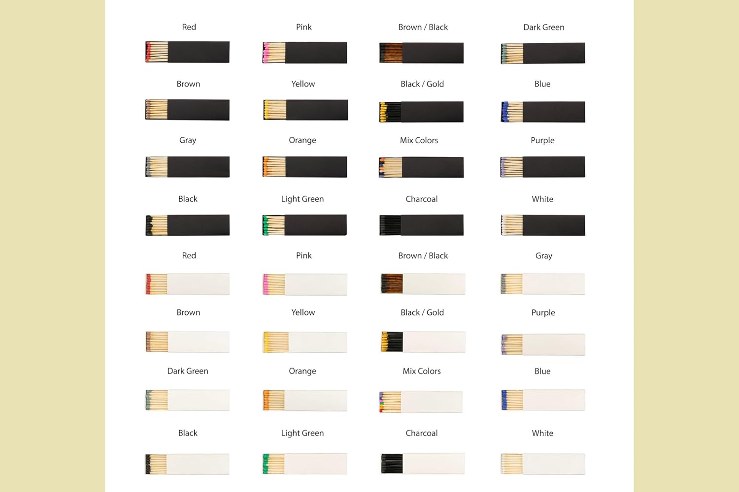 Custom Matchboxes - Set of 10 - Personalized - 2" Inch Long - Colorful Matchsticks - Weddings – Wedding Favor - Matchboxes, Custom Matchbox (2" Matchsticks, Wedding Design #5)