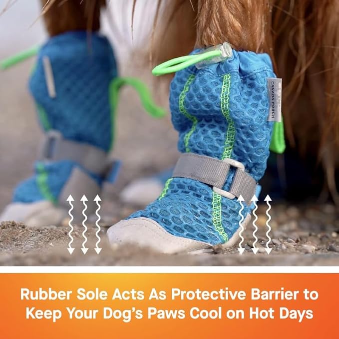 Canada Pooch Dog Boots for Hot Pavement - Dog Boots & Paw Protectors with Anti Slip Rubber | Water Friendly, Breathable Dog Shoes for Hot Days, Great for Dogs Neon Pink - Size 5-PawvioPets