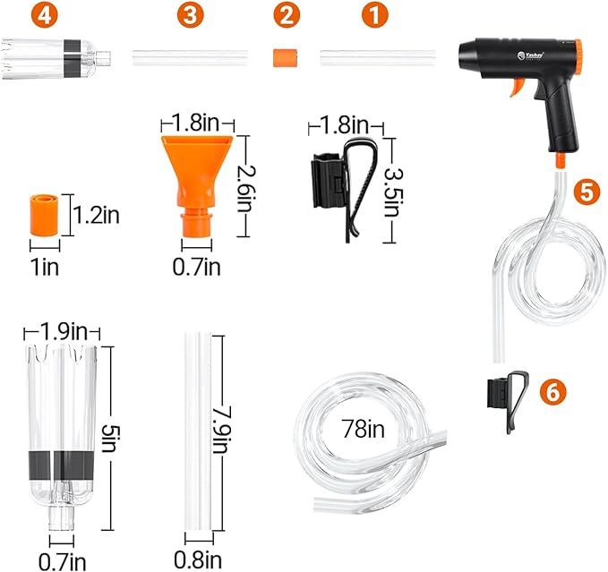 132GPH Manual Aquarium Gravel Cleaner, Fish Tank Siphon Vacuum Cleaner with Adjustable Water Flow for Cleaning Dirt, Water Change & Wash Sand Aquarium Cleaning Tools-PawvioPets