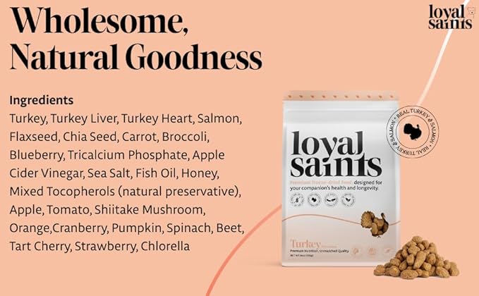 Freeze Dried Raw Dog Food - Premium Turkey and Salmon Flavor with High Protein and Grain Free Dog Food for All Breeds and Picky Eaters - Versatile as Meal Topper, Snack, and Treats, 14 Oz-PawvioPets