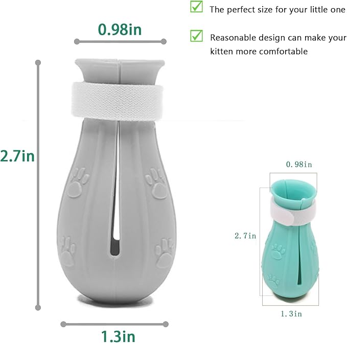 Anti-Scratch Silicone cat Shoes,Cat Claw Covers,Adjustable Multifunctional Anti-Bite Shower net Bag，Cat Grooming Mesh Bag,Cat Bathing Bag(Grey-2)-PawvioPets