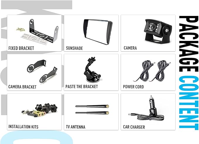 Digital Wireless Backup Camera System Kit, IP69 Waterproof Wireless Rear View Camera + 7’’ LCD Wireless Reverse Monitor for RV/Truck/Trailer/Bus/Camper/5th Wheel (W01-7 inch)-PawvioPets