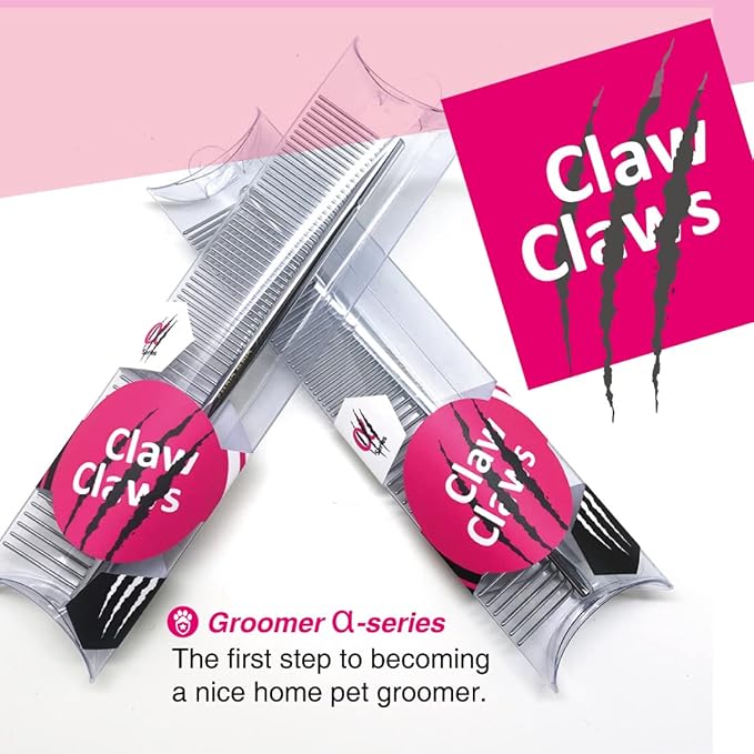 6.1" Comb with Rounded Ends Spine, Pet Comb for Professional Groomer Tool, for Short to Medium Haired Dog, Cat and other pets.-PawvioPets