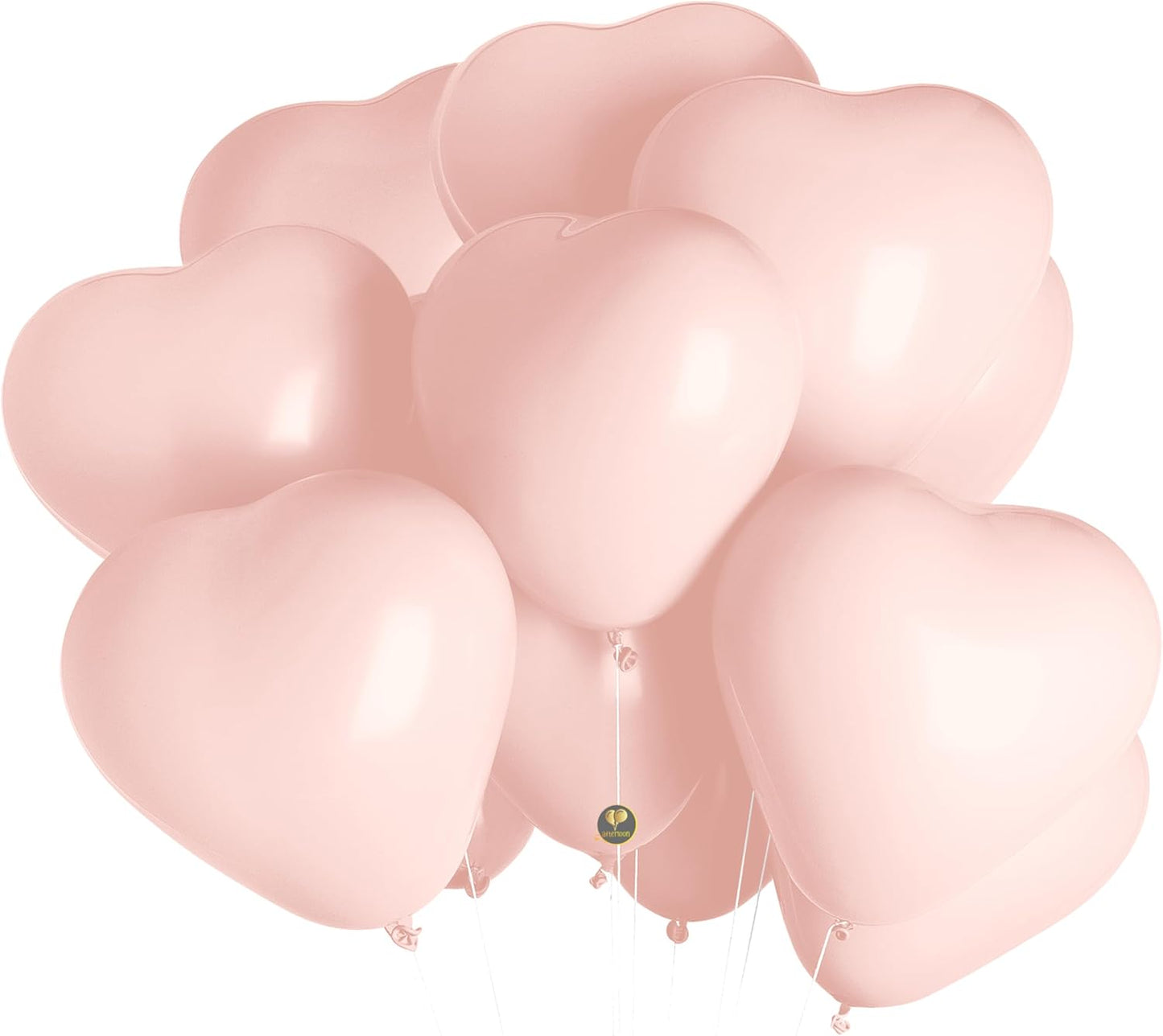 AFTERLOON® Biodegradable Balloons 100 pcs Pastel Baby Pink 10 Inch Heart Shaped, Thickened Extra Strong Natural Latex Helium Float, Proposal Marriage Love Baby Shower Gender Reveal Wedding Bridal