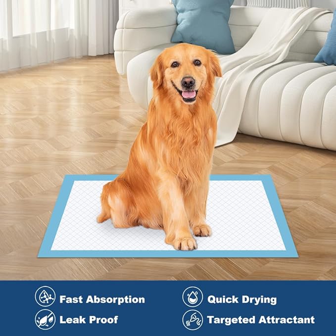 50 Count 28” x 34” XL Disposable Dog Pee Pads, Super Absorbent Leakproof Quick Drying Puppy Pee Pads for Dogs, Extra Large Disposable Dog Training Pads-PawvioPets