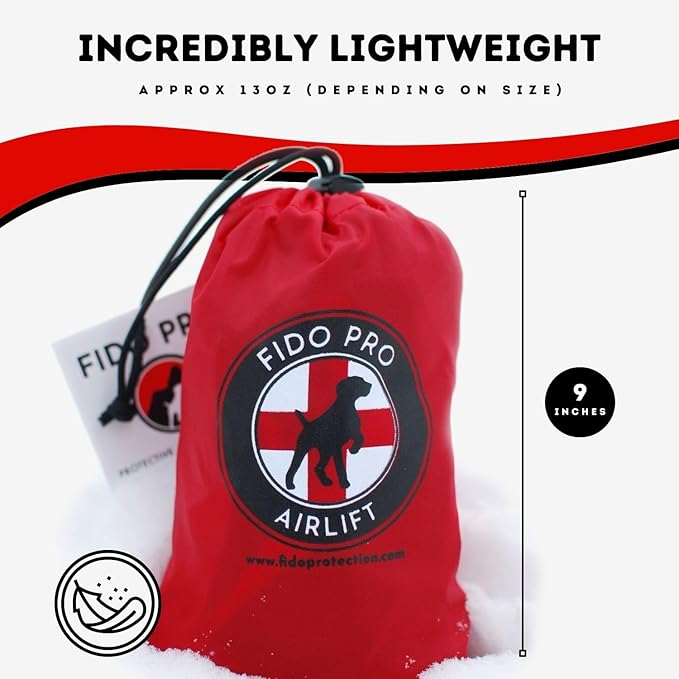 Fido Pro Airlift Emergency Dog Rescue Sling - Lightweight, Packable Dog Sling for Extra Large Dogs with 8-Point Support System for Safe Transport - Ideal for Hiking, Skiing - Fits Dogs 70-160 lbs-PawvioPets