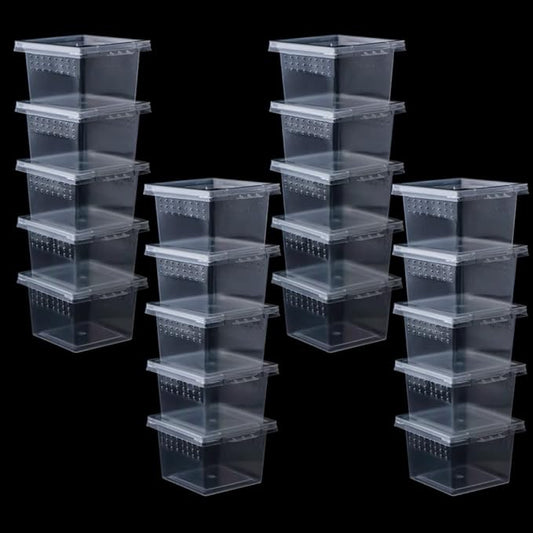 20 Pcs Spider Terrariums Breeding Box Hatching Container Acrylic Feeding Box for Small Reptile Scorpion Centipede Insect (Small Size)-PawvioPets