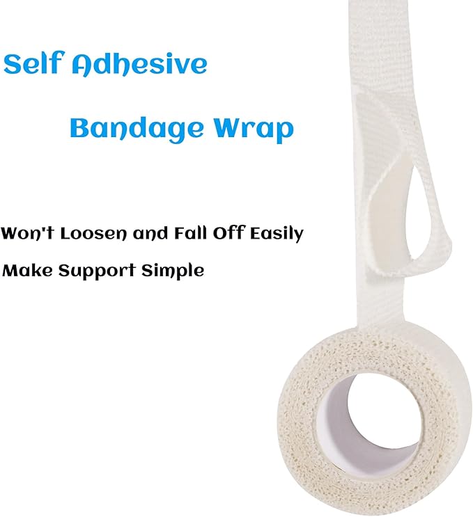36 Rolls Elastic Self Adhesive Bandage Wrap 2 Inch, Breathable Non Woven Cohesive Bandage, Vet Wrap for Dogs, Ankle Sprains Swelling Medical First Aid Tape, Sports Athletic Tape White-PawvioPets