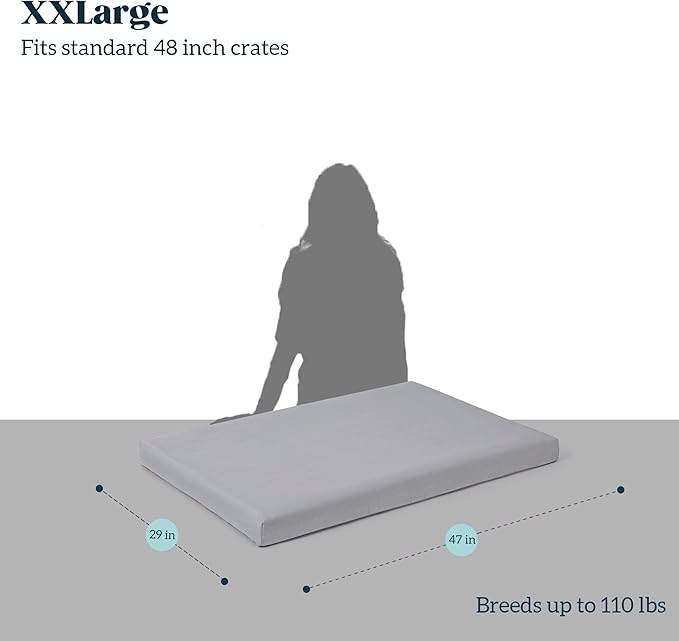 Cybarmour Indestructible Dog Bed - Outdoor Waterproof Chew Proof Dog Crate Pad - Orthopedic Kennel Mat for Aggressive Chewers - Extra Large Breeds & Fits 48-Inch Crate - 47"x29", Limestone-PawvioPets