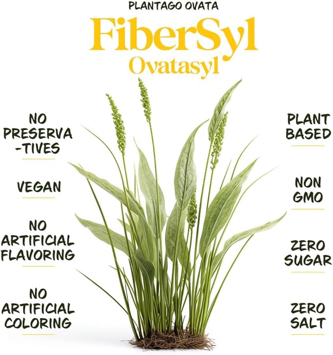 FiberSyl Ovatasyl Prebiotics for Cats Digestive Health - Cat Fiber Supplements for Constipation Relief & Support - Psyllium Husk Seed to Support Digestion Problems - Cat Stool Hardener - 60 Capsules-PawvioPets