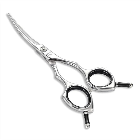 Dog Grooming Scissors 5'' Small Curved Pet Shears Super Light Professional 440C Stainless Steel Pet Shears for Trimming Face and Paws Nose Ear Easy Use.-PawvioPets