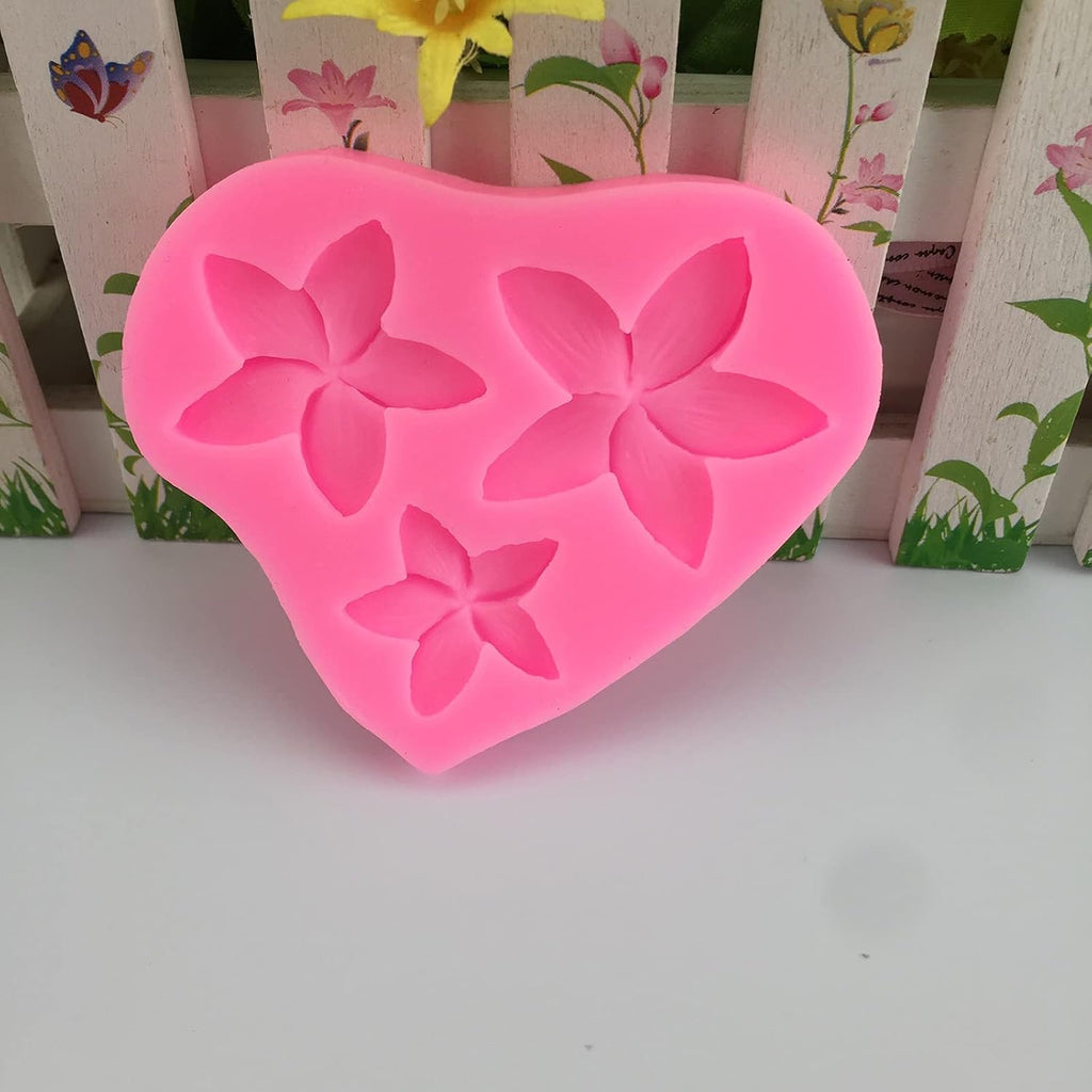 Frangipani Plumeria Flower Silicone Molds for Cake Decoration, Non Stick Fondant Mold for DIY Chocolate Candy Cookie Cupcake Jelly and Polymer Clay