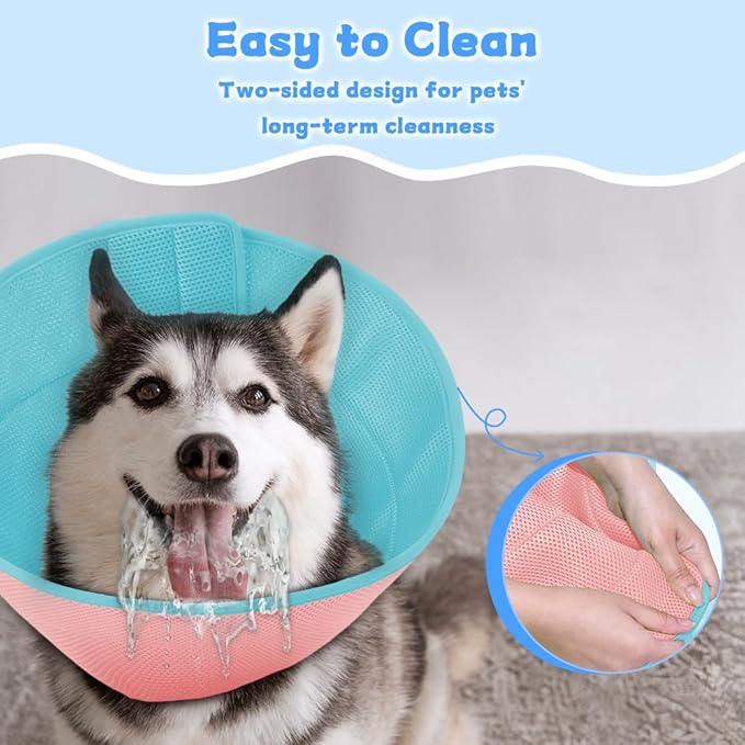 Dog Cone Soft Recovery Collars & Cones After Surgery for Medium Large Dogs, Comfy Ecollars to Stop Licking, Adjustable, Dog Ecollars for Recovery Fabric: Soft Comfort, Ecollars of Shame Alternatives-PawvioPets