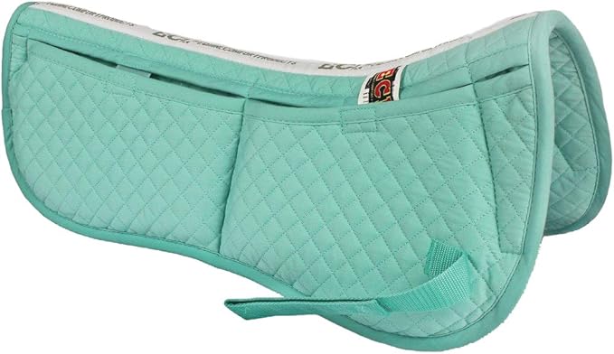 ECP Equine Comfort Products Adjustable Shock Absorbing Memory Foam Half Saddle Pad, Injury Prevention & Pressure Relief, Customizable Fit, Breathable for All Riding Styles-PawvioPets