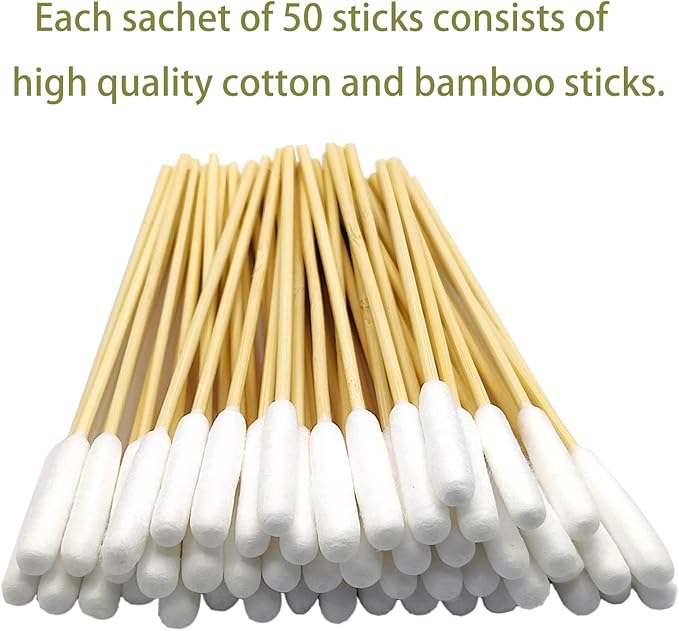 Dog Q Tips, Qtips Cotton Swabs for Dogs, 6-Inch Long Ear Cleaning Swabs, Wound Care, 800 Count, Eco-Friendly Bamboo Cotton, Pet Ear Care-PawvioPets