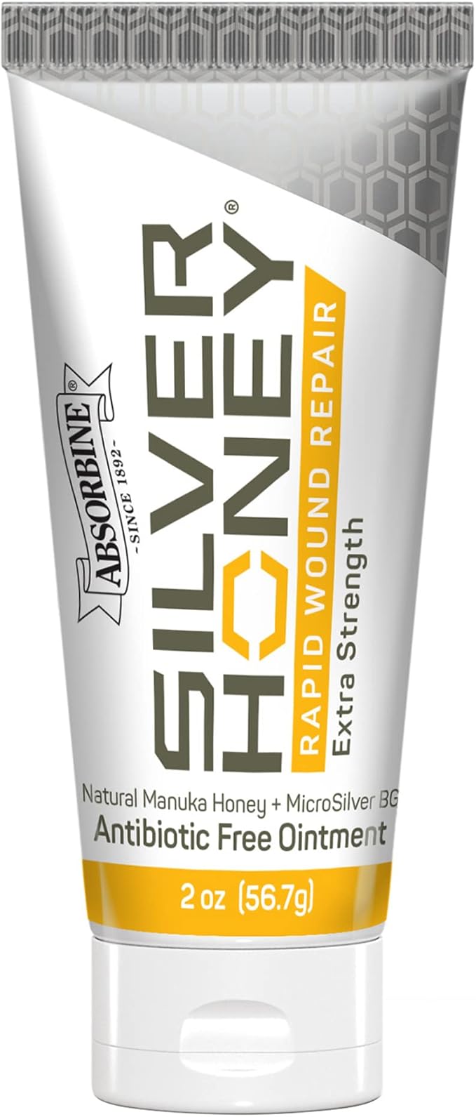 Absorbine Silver Honey Rapid Wound Repair Ointment, Manuka Honey & MicroSilver BG, Veterinarian Tested Horse & Animal Wound Care, 2oz Tube-PawvioPets