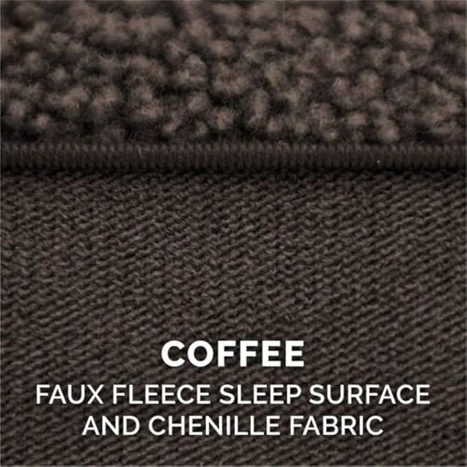 Furhaven Orthopedic Dog Bed for Large Dogs w/ Removable Bolsters & Washable Cover, For Dogs Up to 95 lbs - Plush & Suede Sofa - Espresso, Jumbo/XL-PawvioPets