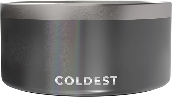 Coldest Dog Bowl - Anti Rust Metal, Non Slip, 3 Layers Insulated Stainless Steel Dog Bowls - Spill Proof & Heavy Duty - Water Bowl for Dogs, Cats & Pets, Dish Washer Safe (200 oz,Stardust Glitter)-PawvioPets