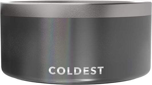 Coldest Dog Bowl - Anti Rust Metal, Non Slip, 3 Layers Insulated Stainless Steel Dog Bowls - Spill Proof & Heavy Duty - Water Bowl for Dogs, Cats & Pets, Dish Washer Safe (200 oz,Stardust Glitter)-PawvioPets