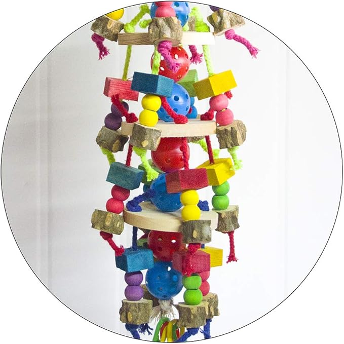 Deloky Large Parrot Toys - Natural Wood Large Bird Chewing Toys Suggested for Macaws cokatoos,African Grey and a Variety of Large Amazon Parrots-PawvioPets