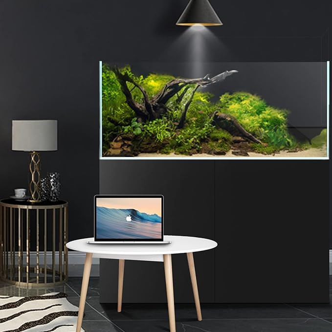 Fzone 80 Gal Rimless Low Iron Fish Tank Nova Clear Ultra-White 45° Mitered Edges Translucent Glass Anata Series Aquarium w/Black Foam Leveling Mat(S120-W50)-PawvioPets