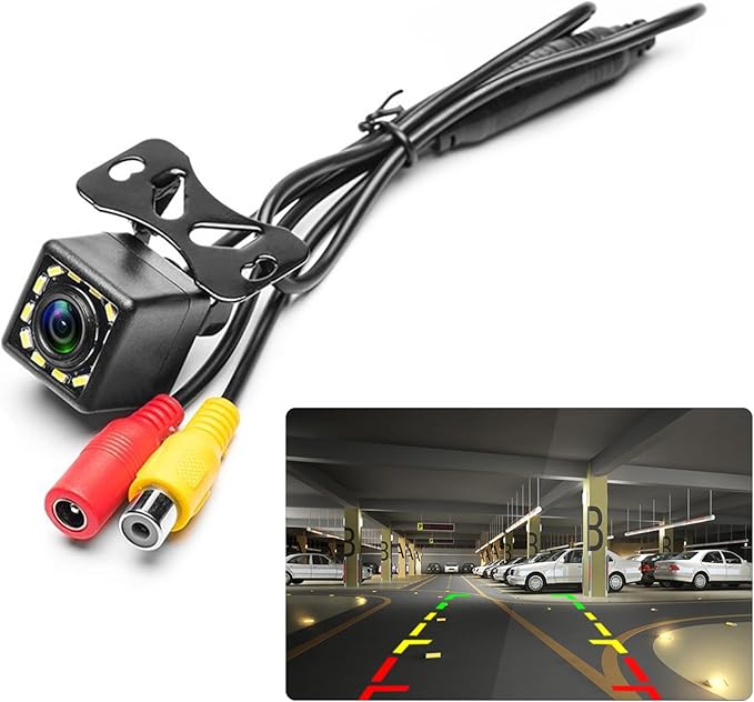 Car Backup Camera Rear View Camera 12-LED Night Vision Waterproof Reverse Camera 170° Wide View Angel Parking Camera for Universal Cars, Vehicles, Trucks, RV, Vans, SUV, Trailer, Pickup-PawvioPets