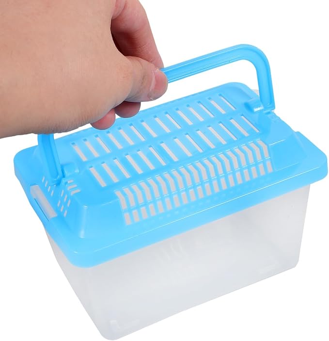 FRCOLOR 2pcs plastic turtle fish tank acrylic reptile cage tortoise habitat Pet Fish Tank Reptile Feeding Tank aquatic turtle tanks and aquariums eamon living habitat mini breeding box-PawvioPets