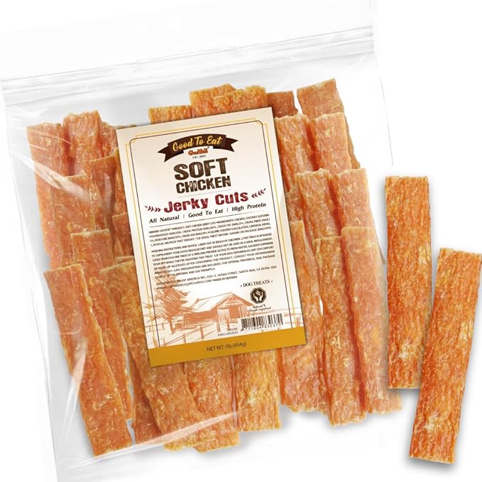 Gootoe Soft Chicken Jerky Cuts 1 lb, Dog Treats, All Natural, Hypoallergenic & Grain-Free, High-Protein, Healthy & Easily Digestible, Soft Texture, Resealable-PawvioPets