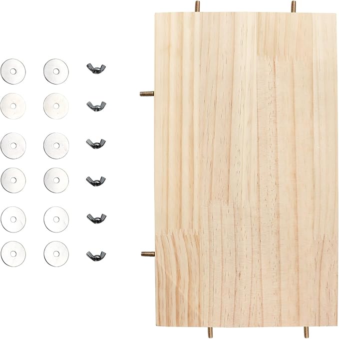 21.7 × 13.8 Inches Large Bird Perch Stand Platform, Natural Wooden Small Animals Cage Accessories, Rectangle Stand Perch Shelf for Parrot Parakeet Cockatiel Rat Hamster Guinea Pig Conure Chinchillas-PawvioPets